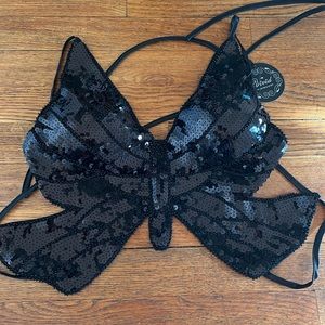 Brand new butterfly embroidered sequins top